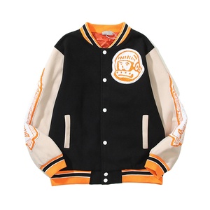2024 chaqueta universitaria de béisbol de lona de estilo alto personalizada Unisex, ropa de calle de moda con cuello con capucha, abrigo de invierno para niños universitarios para hombres - Product Image 1