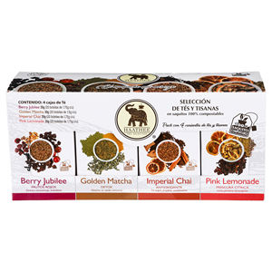 Haathee Confezione da 4 Tè Gourmet: Chai Imperiale, Frutti Rossi, Limonata Rosa e Matcha Dorato - Product Image 1
