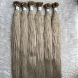 2025 vente en gros de kératine vierge Remy I pointe couleur droite naturelle cuticule brute alignée Extensions de cheveux humains russes - Product Image 4