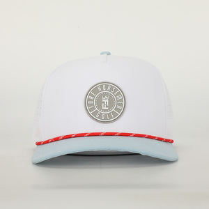 Casquette de baseball sportive unisexe personnalisée à 5 panneaux, séchage rapide, performance imperméable, perforations laser ajustables courantes, caoutchouc - Product Image 2