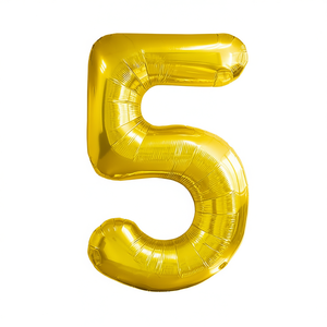 Gold Number <b>5</b> <b>Balloon</b> 45cm Foil Party Decoration - Product Image 2