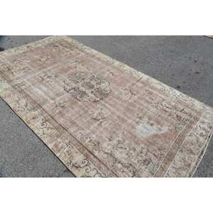 พรมตุรกีโบราณสีเบจ5.7X10.4ฟุตลาเท็กซ์เย็บปะติดปะต่อกันสำหรับห้องนั่งเล่นข้างเตียงใหม่5,7x10,4ฟุตวินเทจ - Product Image 4