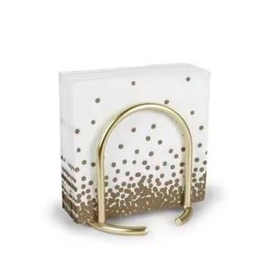 Design décoratif plaqué or laiton fait main rond de serviette et support à prix abordable - Product Image 6