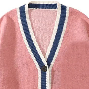 B2B <b>Pink</b> Colour Sorority Winter Acrylic Cardigan Sweater Custom Colour & Embroidery Knit Sweater Sorority University College - Product Image 2