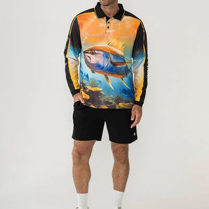 Polo de pesca de manga larga Unisex de secado rápido impermeable con protección solar UPF50 de calidad superior personalizada - Product Image 6