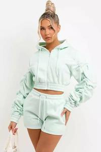 Custom Embroidered <b>Women</b> Sets Summer Clothing Hoodies <b>Shorts</b> Loungewear <b>Women</b> 2 Piece <b>Shorts</b> Set <b>Women's</b> Clothing <b>Lounge</b> Set - Product Image 6