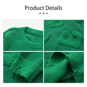 Custom Logo Mens Crew Neck Long Sleeve <b>Pullover</b> <b>Sweater</b> 3d Letter Embroidery Pattern Men'S Knitted <b>Sweaters</b> - Product Image 6