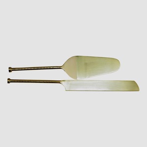 ชุดเสิร์ฟเค้กและมีดสแตนเลสสตีลด้ามเกลียวทำด้วยมือสีเงินราชวงศ์ - Product Image 6