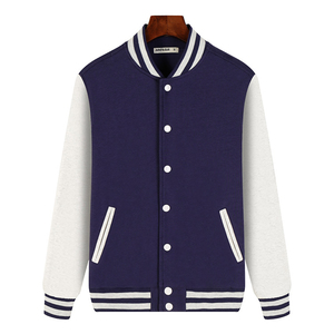 2026Baseball <b>Jackets</b> With Button Contrast Color Baseball Leather varsity <b>Jacket</b> for men - Product Image 5