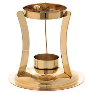 Brûleur d'encens métallique en fer doré au design moderne, paquet de graines de bois, parfum aromatique le plus populaire, support décoratif de table - Product Image 1