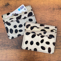 Cheveux occidentaux faits à la main sur porte-cartes de crédit imprimé Animal porte-cartes en cuir de vachette véritable de haute qualité pour les femmes