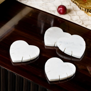 White Marble Coasters Leaf Shape for Drinks in Home Office Hotel and bar Office-<b>Desktop</b> Protection Coaster - Product Image 1