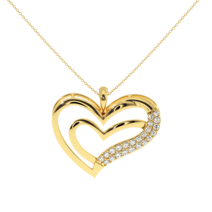 Colgante de doble corazón con detalles de diamantes Ajretail - Diamante natural de 0,22 quilates - Product Image 1