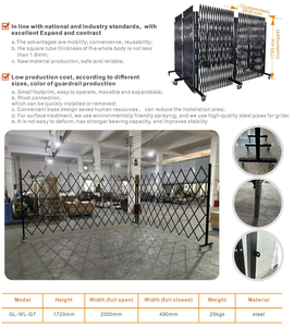 Heavy-Duty Expandable Metal Security Gate - Portable Retractable Scissor <strong>Barrier</strong> on Wheels China Manufacturer for Access Control - Product Image 2