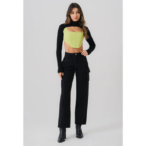 กางเกงยีนส์ลำลองขายาวสำหรับ2025กางเกงเอวสูงปานกลางระบายอากาศได้ดีมีกระดุมดีไซน์แบบลำลองสำหรับฤดูหนาว - Product Image 1