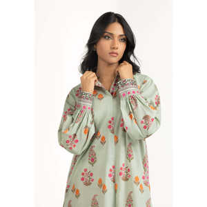 Chemise décontractée à motifs croisés et floraux IPS-77122 en tissu popeline pour la saison printemps/été - Product Image 2