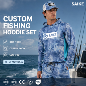 Set Camicia da Pesca Personalizzata per <span class=keywords><strong>Uomo</strong></span>, Felpa Mimetica con Cappuccio, Maschera Facciale UPF 50+, Manica Lunga ad Asciugatura Rapida, Fornitore OEM all'Ingrosso - Product Image 1
