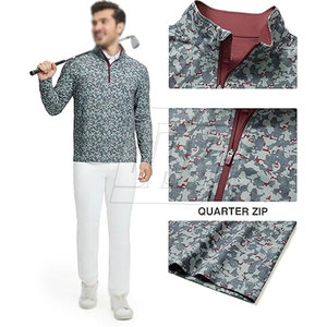 เสื้อแจ็คเก็ตผู้ชายแบบซิปครึ่งตัว ผ้าซับลิเมชั่น ยืดได้ ระบายอากาศดี เหมาะสำหรับการฝึกซ้อม - Product Image 3