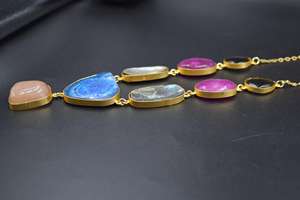 สร้อยคอแฟชั่นทันสมัยเครื่องประดับสร้อยคอหินพร้อมต่างหูสำหรับเด็กผู้หญิงและผู้หญิง - Product Image 3