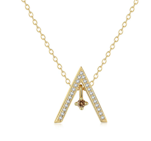 จี้สร้อยคอรูปตัว “A” ประดับเพชรโมอิสซาไนต์ VVS ทองคำแท้ 925 สไตล์ฮิปฮอป - Product Image 5
