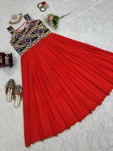 Latest Designer Faux Georgette Printed Mirror Work <b>Kurti</b> by FabZone - Product Image 4