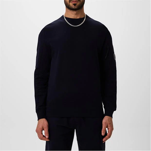 Sudadera lisa de cuello redondo Unisex suministro a granel ropa de calle de moda hombres traje Casual Simple sudadera de gran tamaño hombres ajuste acogedor - Product Image 3