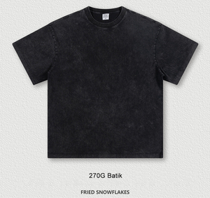 T-shirt streetwear vintage en coton lin lourd, lavage à l'ancienne, style OEM, 220-260 g, tricot flocon de neige, 260 grammes - Product Image 3