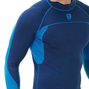 Venta caliente de los hombres de manga larga Rash Guard de alta calidad transpirable de compresión MMA Gym Wear Stretch Martial Arts Jiu Jitsu Front - Product Image 5
