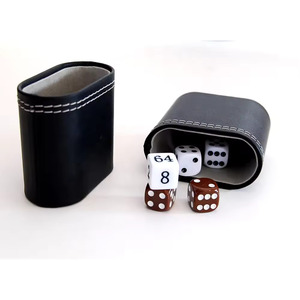 Juego de dados de cuero de suministro de fábrica, logotipo personalizado, juego de mesa de backgammon profesional de colores, juego de dados - Product Image 6