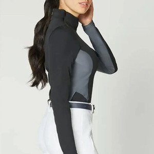 Deportes al aire libre ecuestre espectáculo de equitación camisa de capa base para damas 100% poliéster hecho a medida OEM ODM - Product Image 3