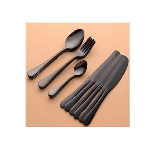 mirrored Stainless Steel 24pcs Cutipol <b>Cutlery</b> Promotion <b>Black</b> and Gold <b>Cutlery</b> Set for at best price - Product Image 1