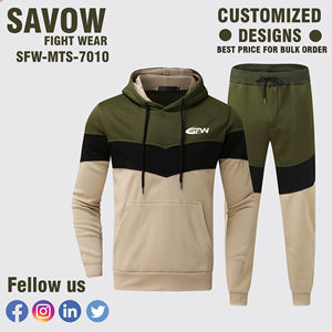 Survêtement de sport pour hommes avec pantalon de jogging en polyester respirant à séchage rapide et taille élastique et veste zippée intégrale, adapté aux équipes et aux salles de sport - Product Image 2