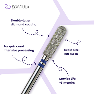 ดอกสว่านเจียรเล็บเพชร รุ่น Formula Profi Professional ทรงกระบอกโค้งมน ขนาด 3.5 มม. สีฟ้า สำหรับดูแลหนังกำพร้า - Product Image 2