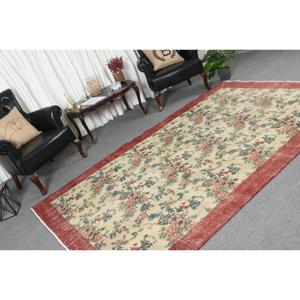 Tapis vintage de grande taille 5,9 x 9,4 pieds, tapis turc en patchwork rouge - Product Image 2