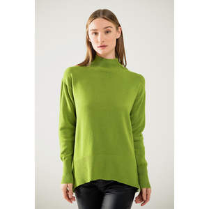 Cárdigan Verde Holgado para Mujer, Transpirable, Fino, de Punto, con Estampado y Decoración Bordada en la Abertura Trasera - Product Image 1