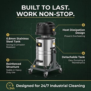<span class=keywords><strong>Aspirateur</strong></span> industriel HEPA 3 moteurs 3,6 kW, extracteur de poussière à <span class=keywords><strong>jet</strong></span> pulsé, nettoyage par filtre, 220-240V, humide/sec, pour le ponçage du béton - Product Image 4