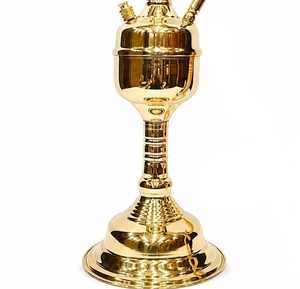 ฟาริดา ฮุคก้าทองเหลืองเคลือบเงาหรูหรา-อียิปต์ สูง 90-95 ซม. ชุดเต็ม - Product Image 2