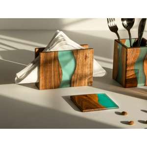 Porte-mouchoir en résine de qualité supérieure avec un design facile d'accès et parfait pour les grands mouchoirs carrés dans une décoration intérieure élégante - Product Image 6