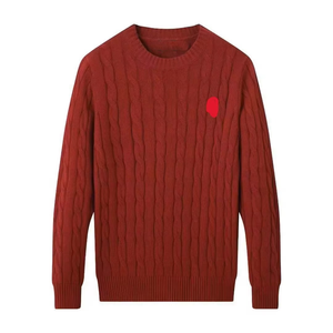 Pull en maille tendance à col rond pour homme, en coton, logo personnalisé sur le devant, OEM, anti-boulochage, séchage rapide - Product Image 1