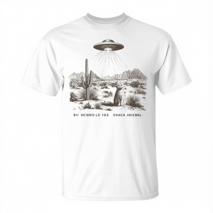 เสื้อยืดคาวบอยสไตล์วินเทจลายแมวโรดีโอตะวันตก พร้อมลายยูเอฟโอเอเลี่ยนและลูกแมวสไตล์ไวลด์เวสต์ สำหรับคนรักแมว - Product Image 2