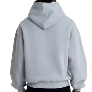 เสื้อฮู้ดดี้โอเวอร์ไซส์สไตล์สตรีทแวร์สำหรับผู้ชาย ราคาโรงงาน ระบายอากาศได้ดี เป็นมิตรกับสิ่งแวดล้อม รับสกรีนโลโก้ สีพื้น - Product Image 2