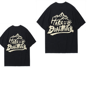 เสื้อยืดสีดำสำหรับผู้ชายคอกลมผ้าฝ้าย100% สำหรับซักพิมพ์ลายผ้าถักสำหรับ2024ออกแบบได้ตามต้องการ - Product Image 6