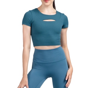 Ropa Ligera de Verano Personalizada, Lisa, al por Mayor, de Venta Caliente, 100% Algodón, Deportiva, Ajustada, de Secado Rápido, Manga Corta para Mujer - Product Image 1