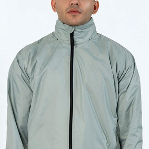 Autumn <b>Winter</b> Men's High Quality Waterproof Breathable Anti-UV Eco-Friendly Hooded Streetwear Windbreaker Jacket Solid Color - Product Image 3
