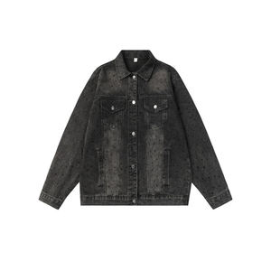 Vente directe d'usine, veste en jean pour homme avec logo personnalisé, design personnalisé, qualité supérieure, confortable, manches longues, veste en denim pour homme - Product Image 3