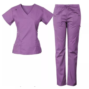Camisa y pantalón elásticos de uniformes de hospital hechos a medida OEM de alta calidad con encaje al por mayor - Product Image 6