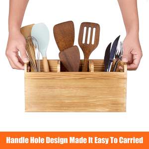 <b>Utensil</b> Holder,<b>Wood</b> Cooking <b>Utensil</b> Organizer,Large Farmhouse <b>Utensil</b> Holder for Counter top,Rustic Spoon Spatula Holder <b>Kitchen</b> - Product Image 2