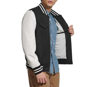 Chaquetas Bomber para Hombre, Nueva Moda, Precio Bajo, Estilo Clásico de Béisbol, Ropa de Abrigo de Invierno, Chaqueta Universitaria, Color Negro, Cierre de Cremallera, Cuello Alto - Product Image 6
