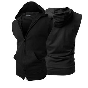 Venta al por mayor hombres personalizar diseño de logotipo entrenamiento con capucha camisetas sin mangas deportes culturismo Stringer músculo hombres sin mangas gimnasio sudaderas con capucha - Product Image 3