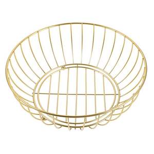 Panier à pain en fil d'aluminium doré pour décoration de table, design personnalisé, panier à pain à rangement multiple, comptoir de cuisine - Product Image 1